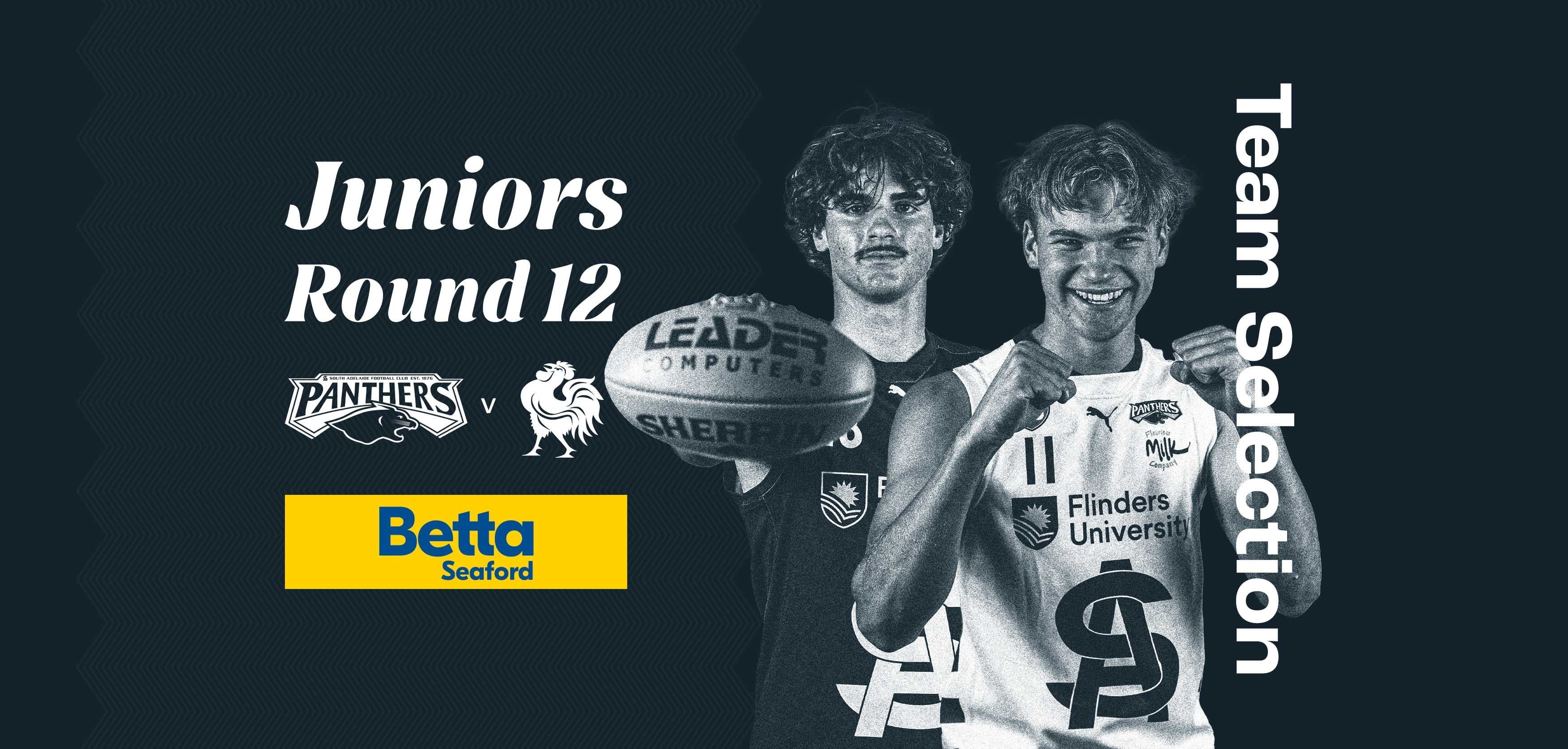 BETTA Team Selection: Juniors Round 12 v North Adelaide BETTA Team Selection: Juniors Round 12 v North Adelaide